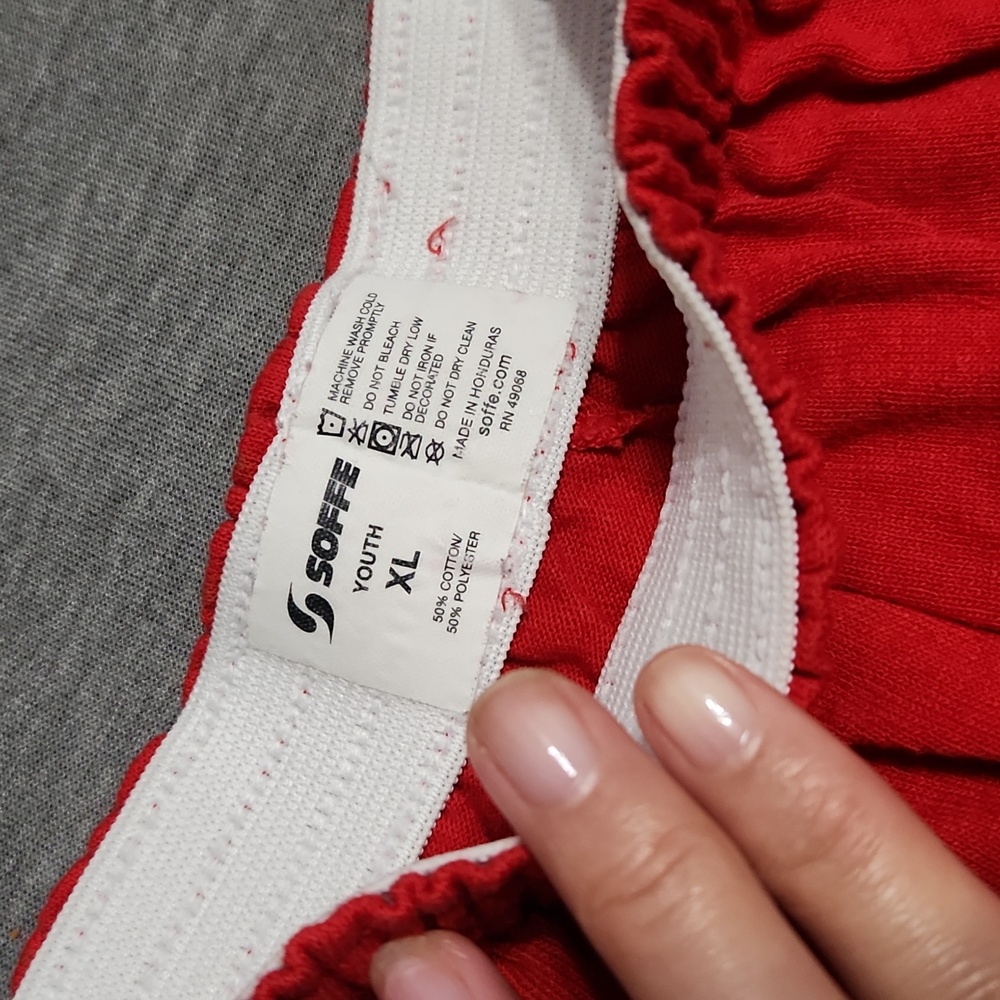 Y2K Red SOFFE Cotton Athleisure Athletic Sportswear Activewear Cheer Shorts - Picture 4 of 9